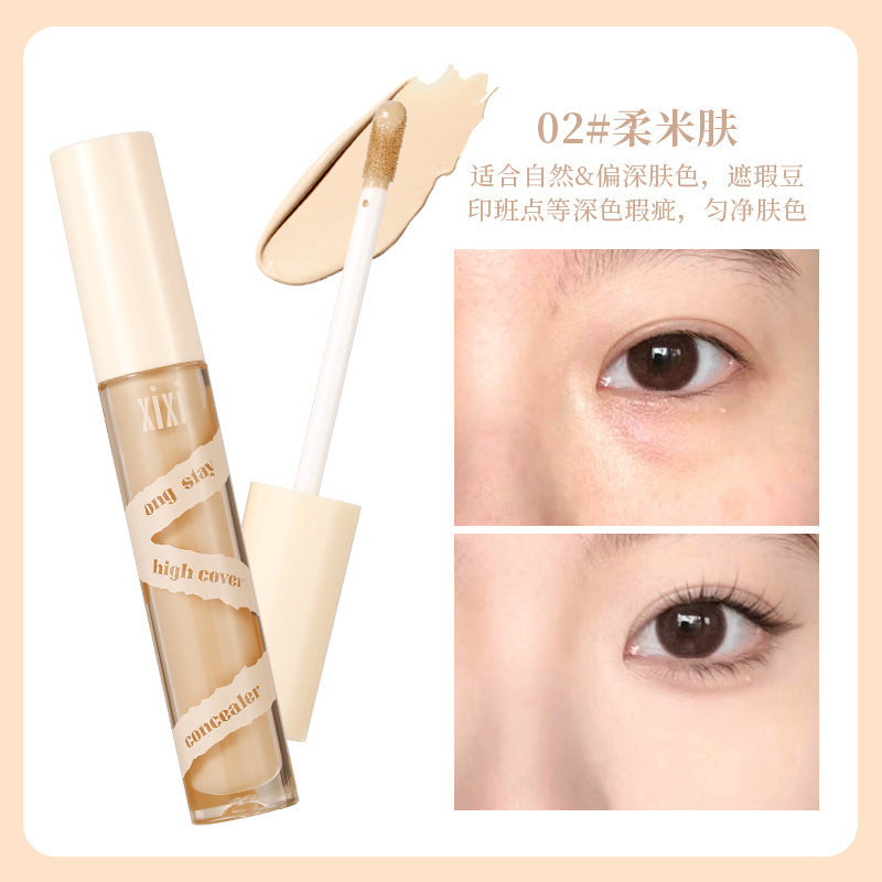 Xixi snow traceless concealer covers facial spots, acne marks, dark circles, tear troughs, brightens and repairs without powder sticking