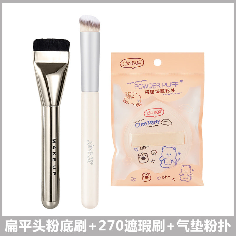 Jonbos foundation brush - flat angled brush, seamless finish, makeup artist grade, perfect for applying foundation