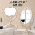 Rotating makeup mirror with double-sided vanity mirror, plastic storage, desktop home decor, glass mirror, mini makeup mirror