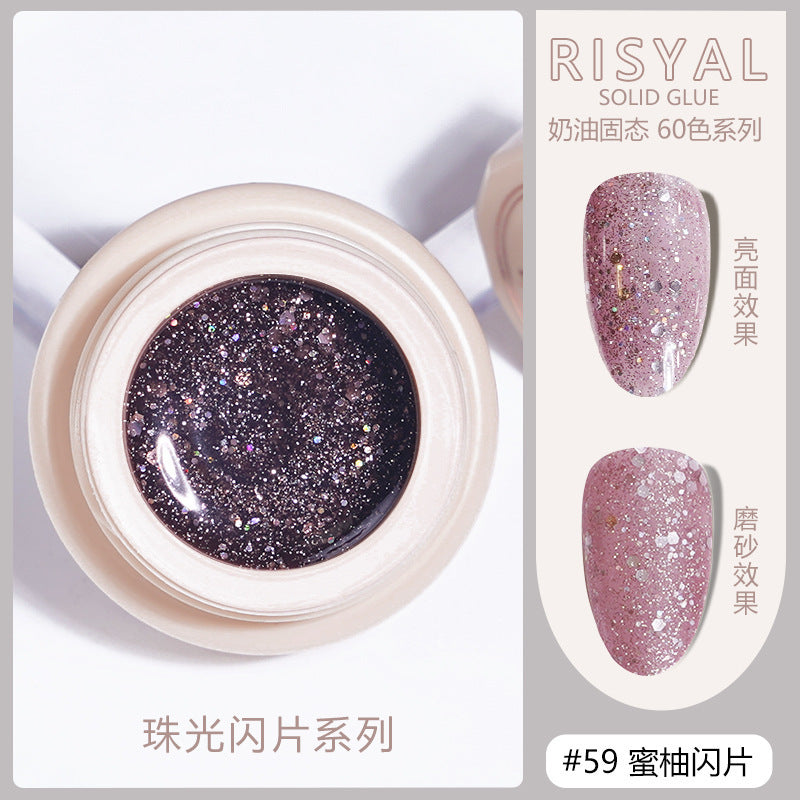 Risyal icy solid gel polish 5ml - smooth cream gel nail polish, japanese style nail polish for nail salons