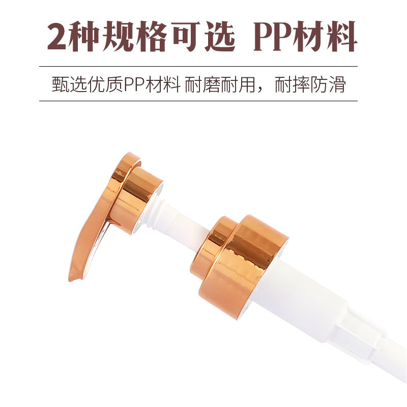 High-end electroplated pump head 33/410 plastic lotion pump gold push shower gel pump head in stock