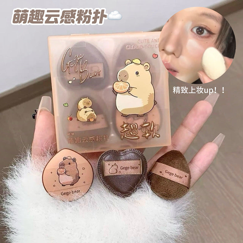 Gege bear cute cloud-like makeup puff suit powder bottom concealer dry and wet dual-use thumb puff air cushion