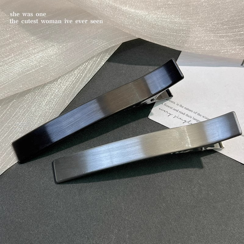 High-quality brushed metal hair clip, side clip, side bangs clip, hairpin, women's fashion new arrival one-word clip, headwear, hair accessories