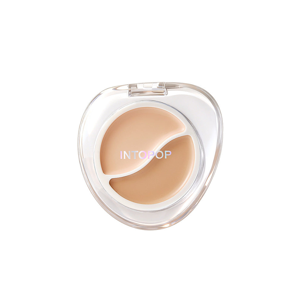 Intopop hydrating dual-color concealer - covers dark circles, blemishes, and acne scars. moisturizing, non-caking concealer palette