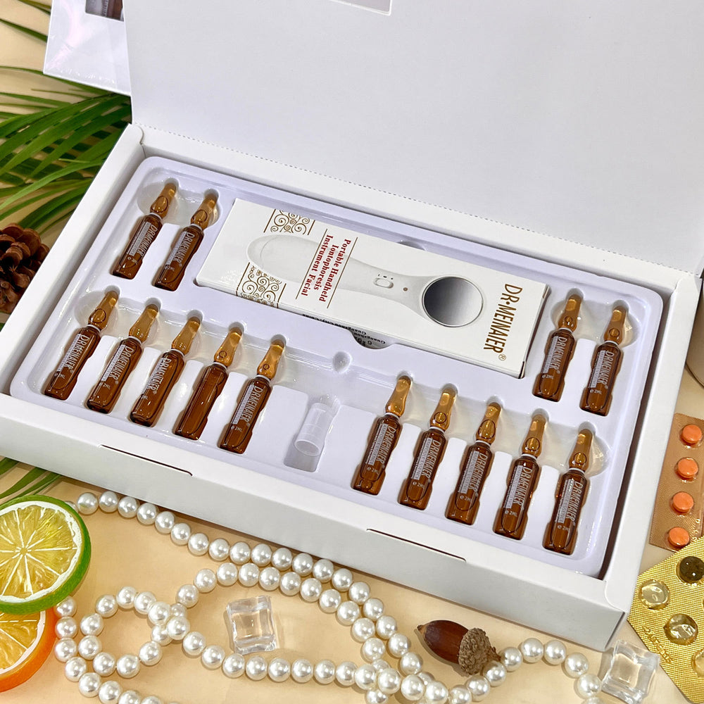 golden beauty luxury skin soothing and anti-aging set hyaluronic acid facial ampoule essence soothes and improves dryness