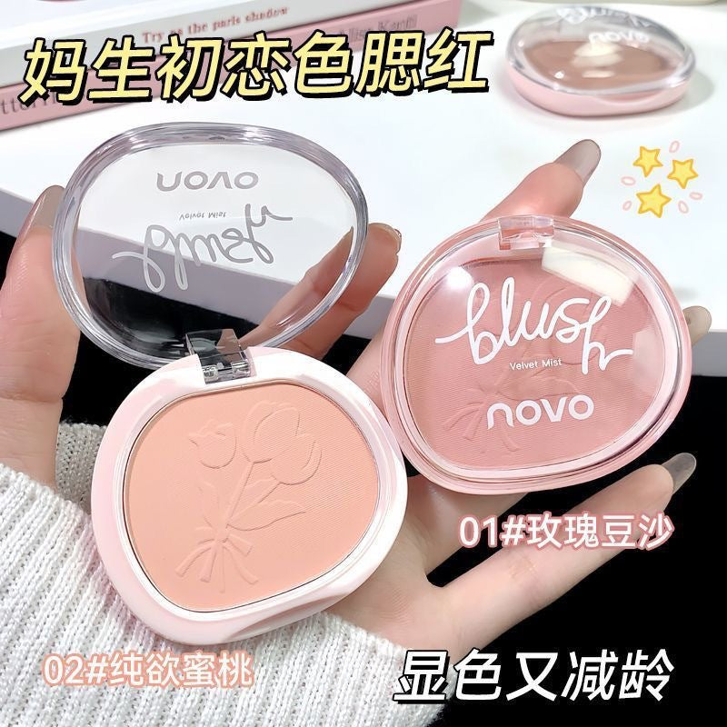 Novo velvet matte blush - effortless color, natural nude look, instant radiance. perfect for students!