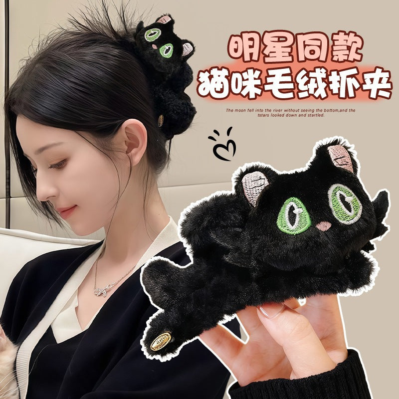 New arrivalk-stylestuffedstereo cat scratch clip cute hair shark clip hair clip female back of head hair scratch