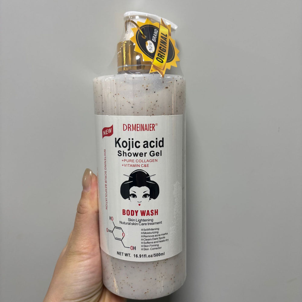 export kojic acid brightening body wash with collagen exfoliating & rejuvenating scrub, 500ml