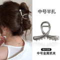 Metal cross pearl clip for women 2024 new arrivalclassy hair clip back of head medium shark clip hair headwear