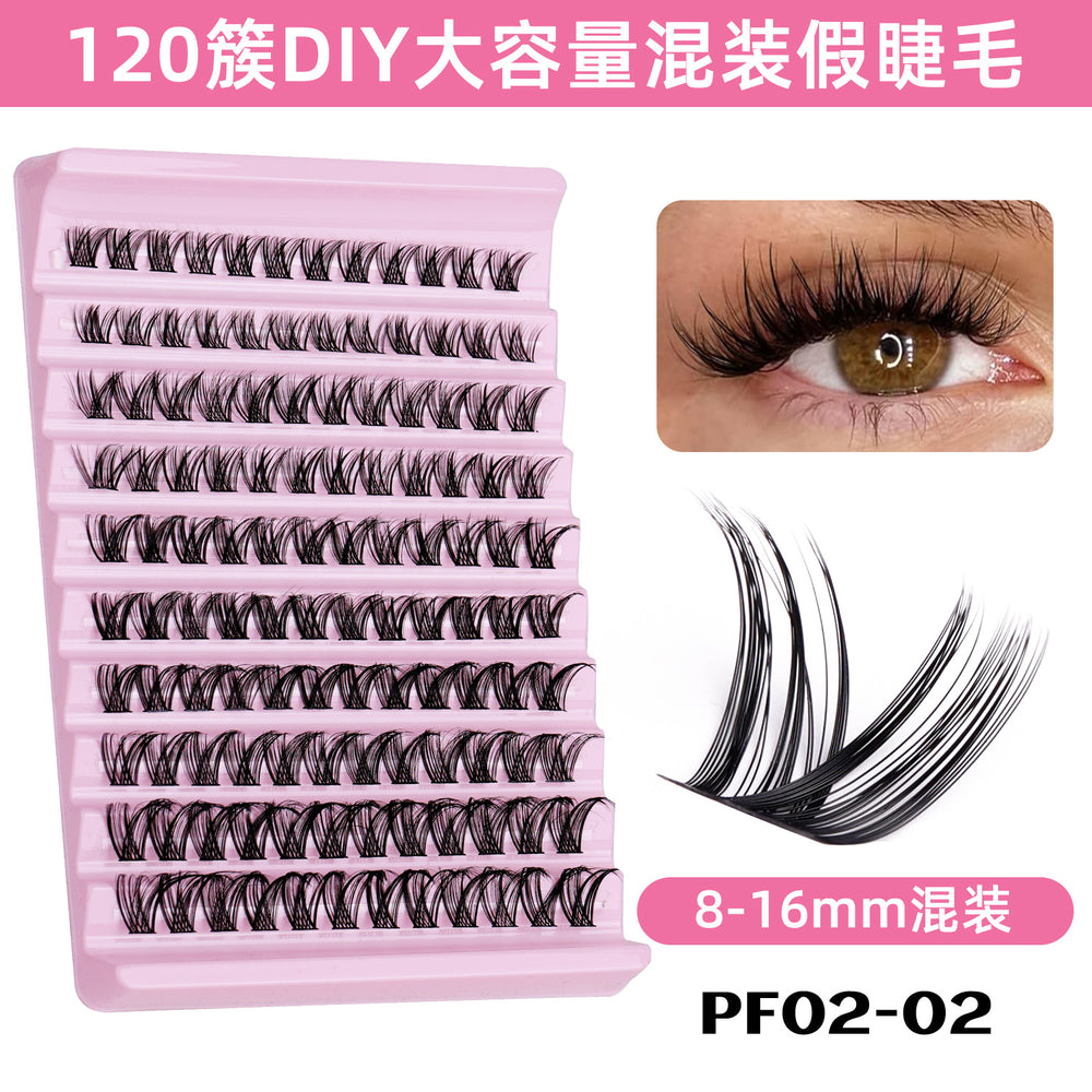 false eyelashes set box european and american thick 30p-100p combination curling eyelashes glue style penglai factory