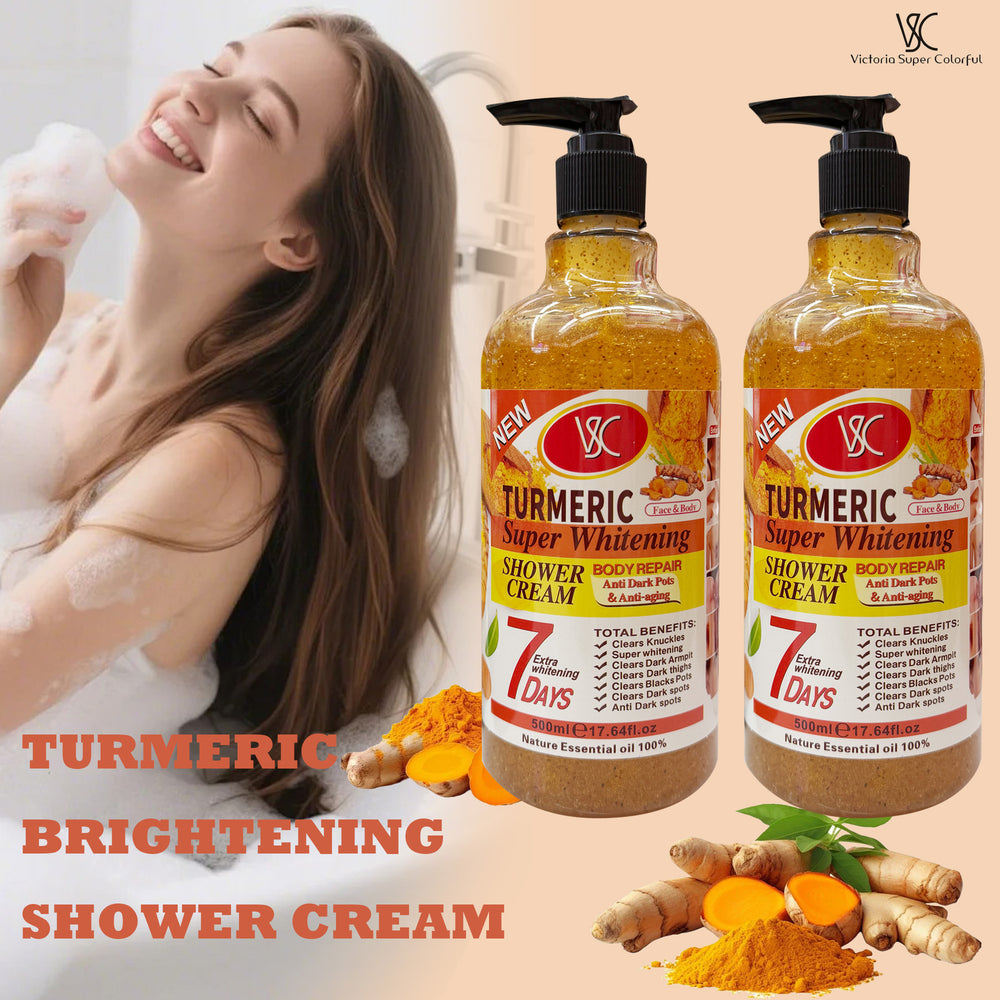 turmeric scrub shower gel 500ml - rich lather, refreshing, moisturizing body wash with carrot extract - export quality