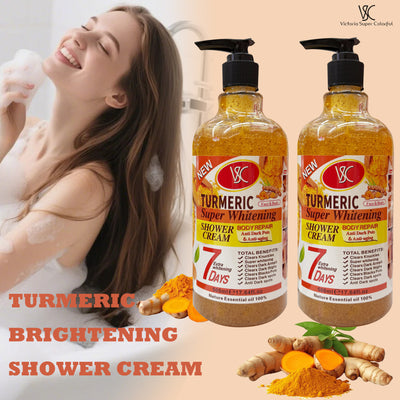 turmeric scrub shower gel 500ml - rich lather, refreshing, moisturizing body wash with carrot extract - export quality