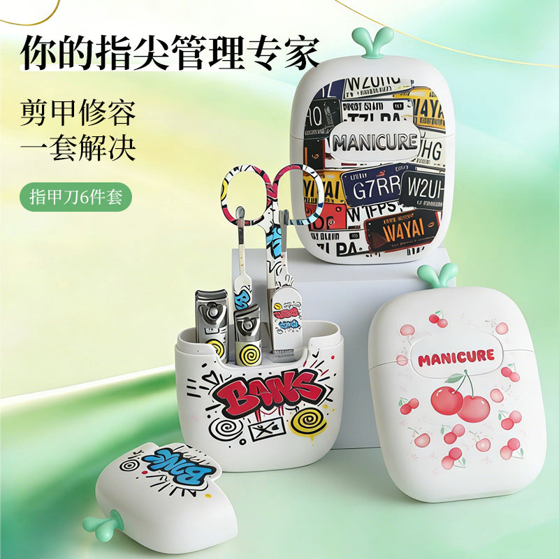 New german-engineered nail clipper 6-piece set, perfect for home use. includes specialized tools for ingrown nails, suitable for both men and women. features a combination of straight and curved blades for a premium, high-quality experience