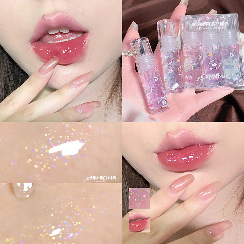 Kapavini marshmallow lip oil: hydrating, moisturizing, anti-chapping, mirror-shine, transparent glass lips