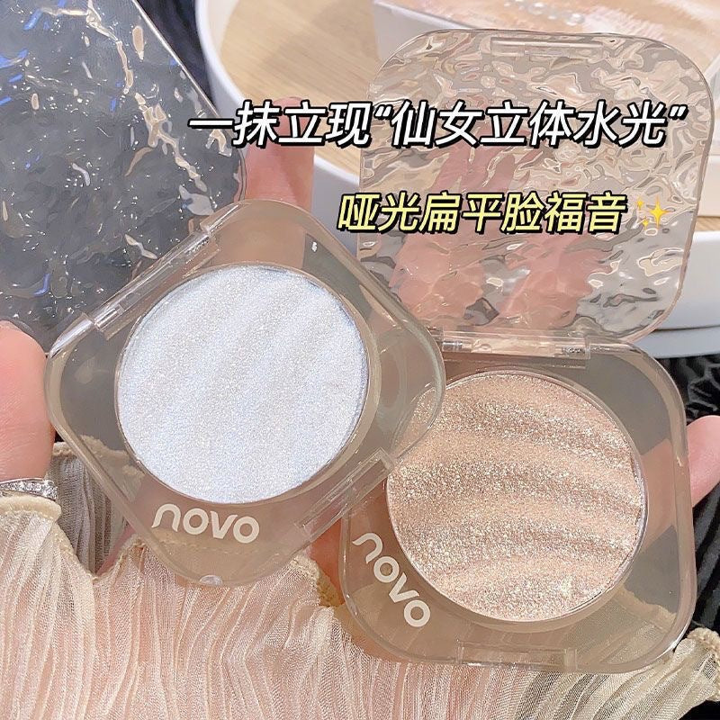 Novo illusion light sculpting highlighter - shimmering, multi-chrome, face illuminator (potato clay texture)