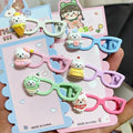 Wholesale cartoon self-deprecating bear hair clips sweet hair accessories headwear girly cute girls cartoon hairpins glasses