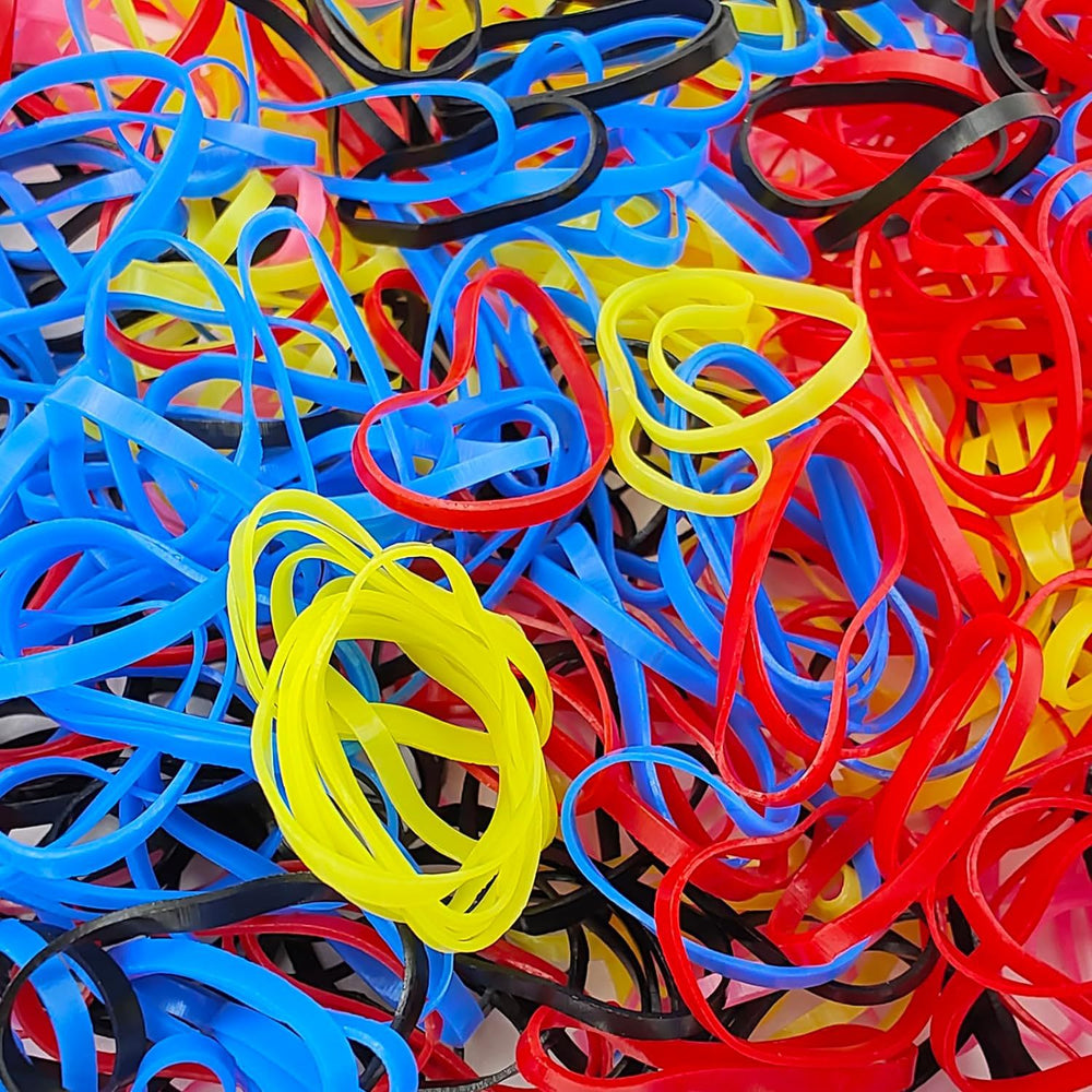 hot seller: 50-piece disposable black & colorful hair ties - gentle on hair, perfect for kids' hair buns, braids, and ponytails