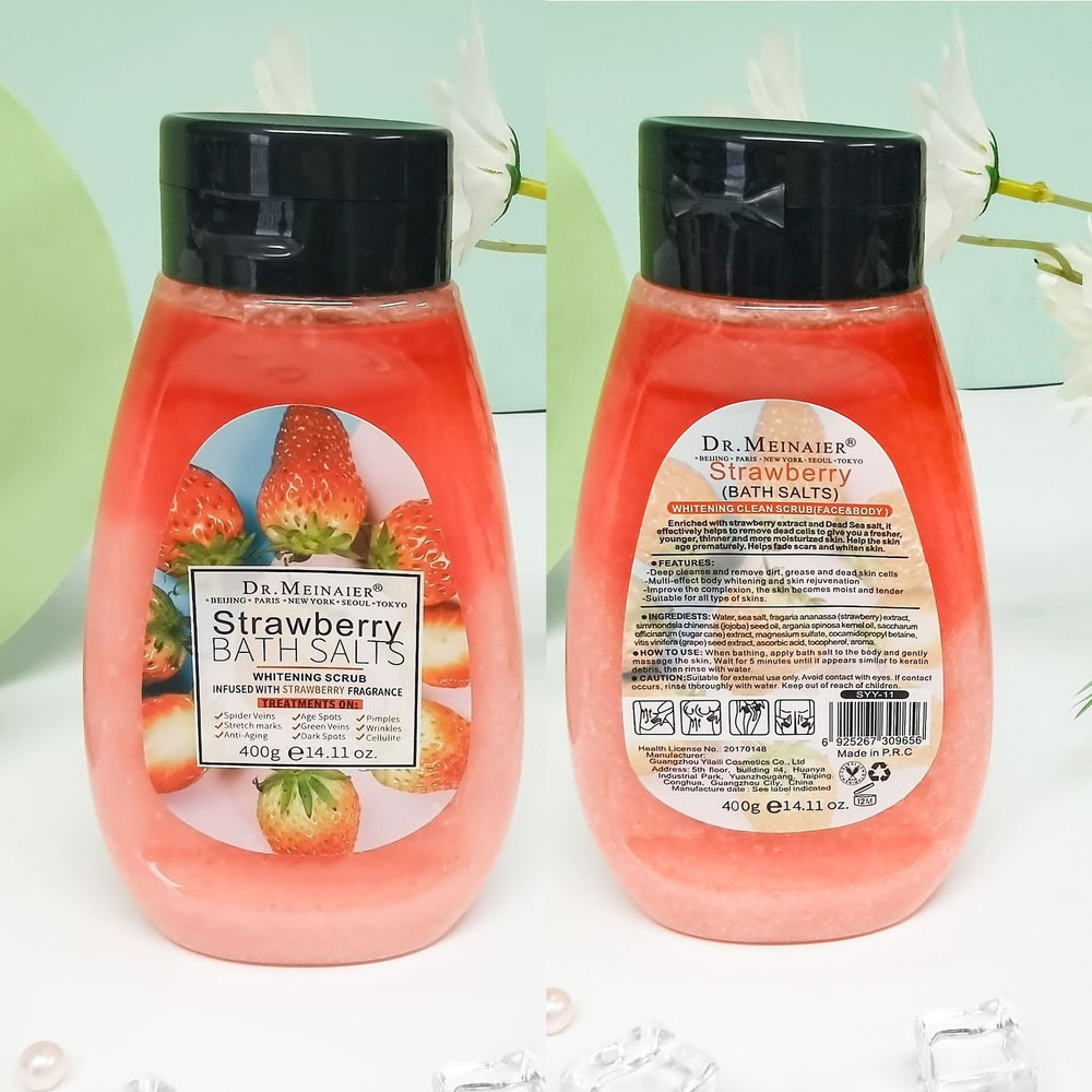 Export strawberry scrub bath salt deep exfoliating scrub shower gel coffee scrub wet salt factory wholesale