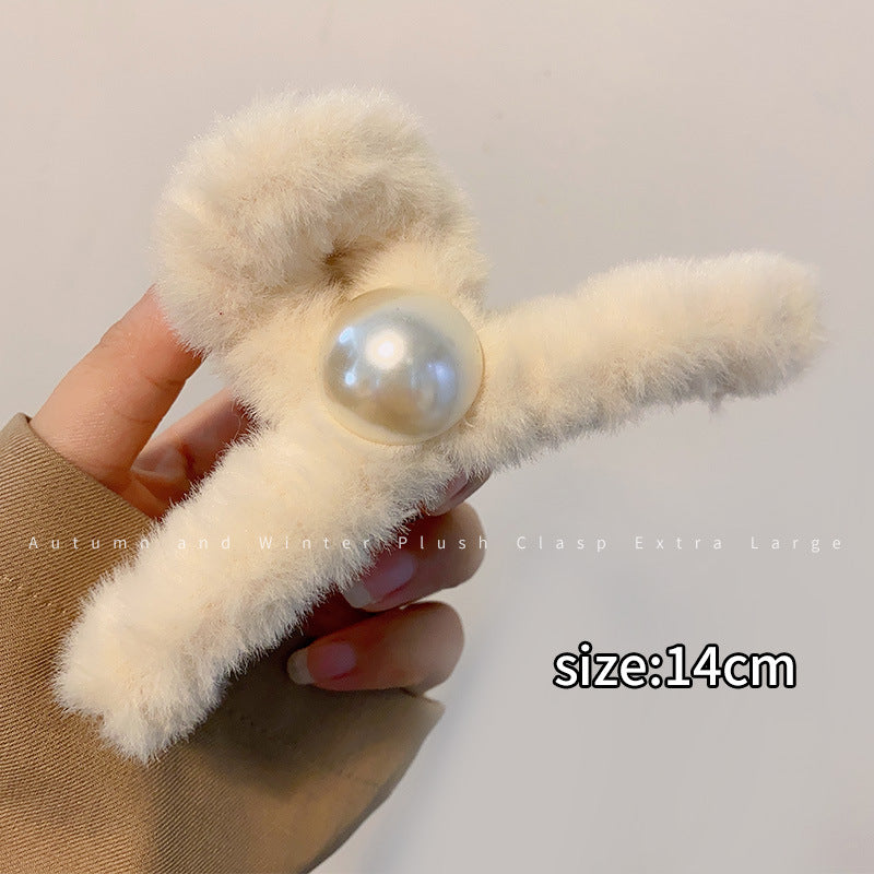 Stuffed gripper female fall and winter large hair clip classy sense ins shark clip hair volume multi-plate hair clip headwear hair accessories