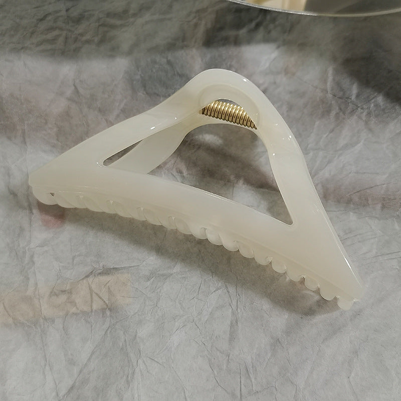 Fashionclassy off-white hair clip summereasiest for match back of head hair clip elegant shark clip hair clip
