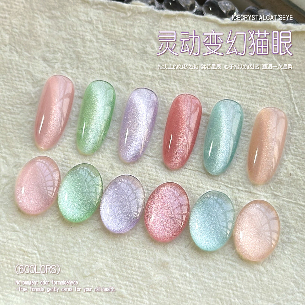 Risyal cat eye nail polish 5ml japanese style filling glue whitening without blackening ice transparent nail polish crystal cat eye