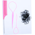 Manufacturer wholesale pointed tail comb hair pulling needle rubber band 4-piece set colorful hairdressing highlighting comb hair cutting comb hair extension steel needle comb