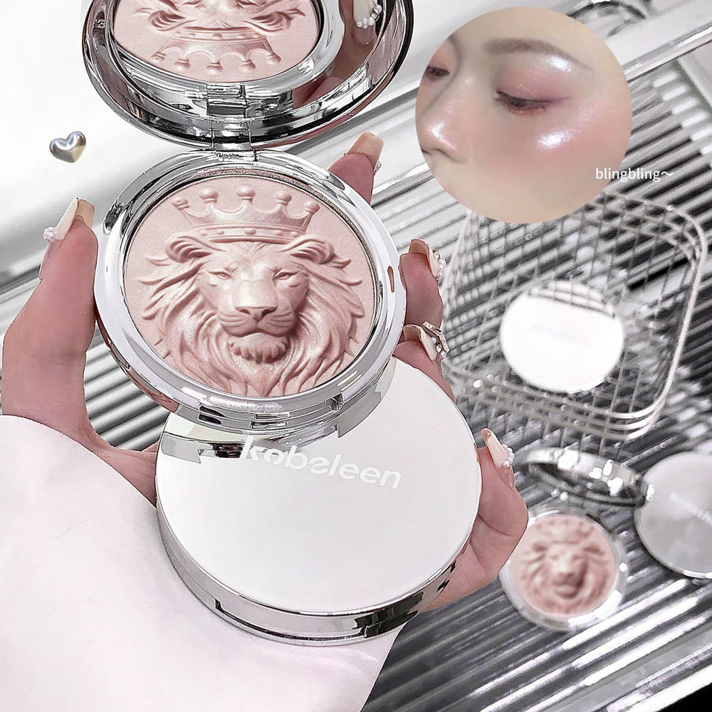 Makeup kobeleen lion head highlighter powder facial stereo brightening pearlescent flash soft waxy mashed potato highlighter cream