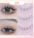 Popular fake eyelashes, thick and long fishtail + a-shaped hair, messy comic little devil, transparent stem lower eyelashes