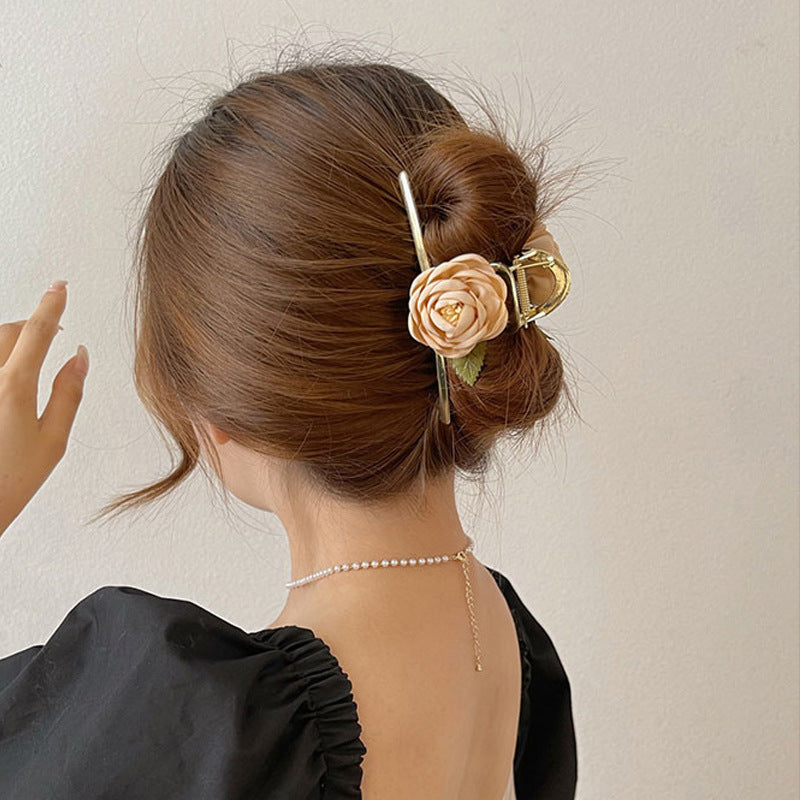 Flower french hair clip ins girl hairpin wholesale shark clip new hair clip female back of head elegant clip