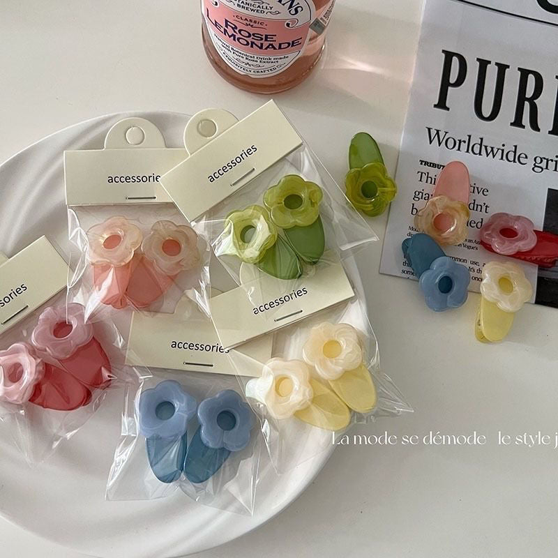 Ice cream color hairpin macaron flower broken hair sweet bangs side clip duckbill clip hairpin hair accessories hairpin