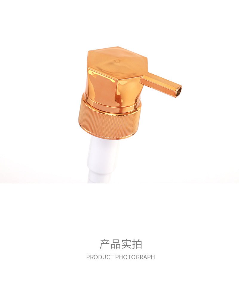 Ready-to-ship premium electroplated pump head - 33/410 plastic lotion pump - press-type personal care threaded hexagonal pump