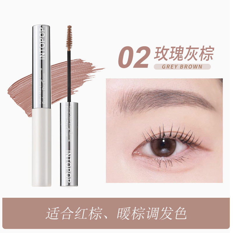 Intopop velvet mist long-lasting brow tint - waterproof, sweat-proof, smudge-proof, natural hair-like definition, wild brow look, light brown
