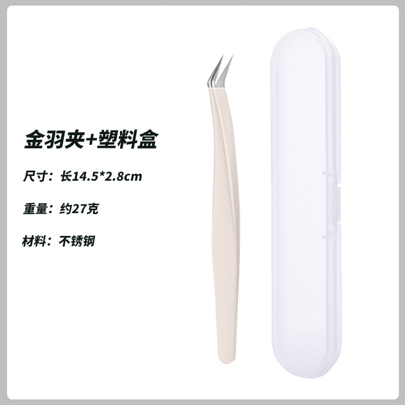 Eyelash extension tweezers set - professional lash artist tools: dolphin, golden feather, and flower tweezers - wholesale