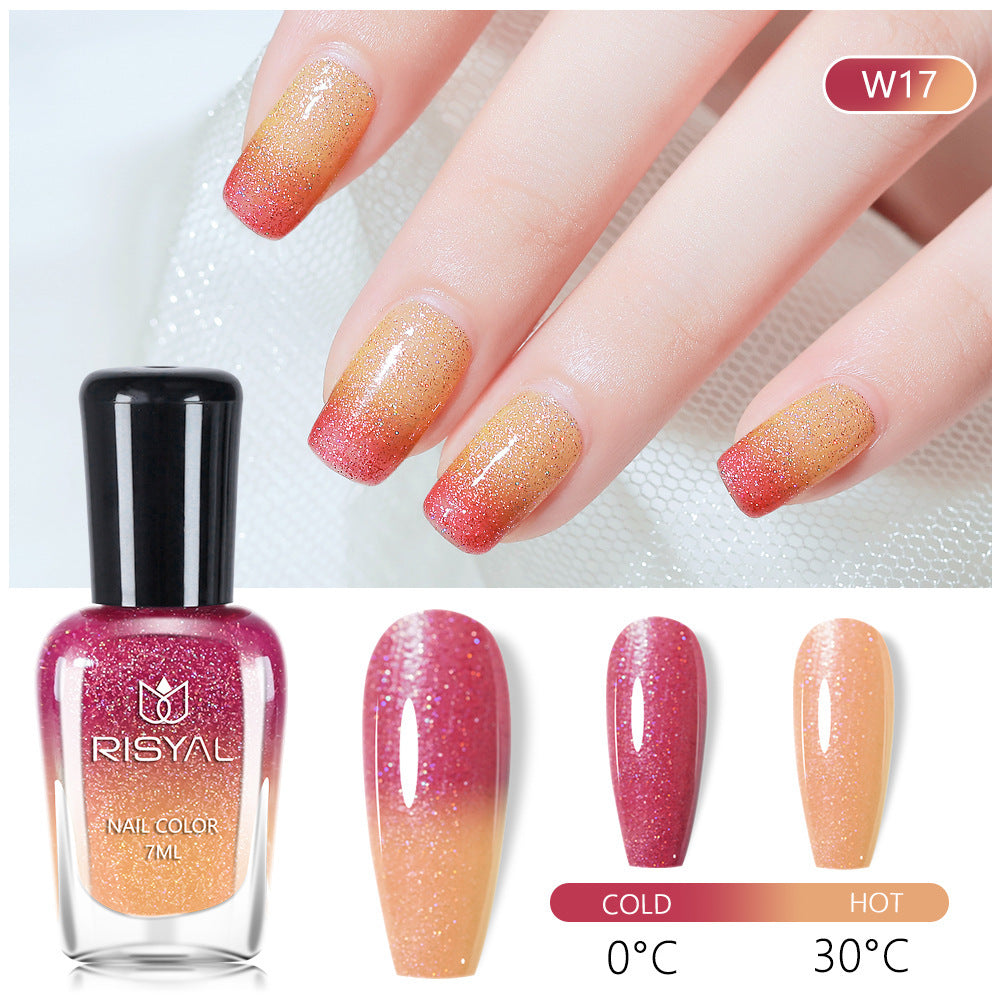 Risyal color-changing nail polish 7ml - no bake, quick dry, peel-off, wholesale, cross-border exclusive, gradient nail polish