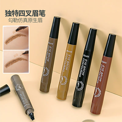 Artificial water eyebrow pencil four-pronged wild long-lasting non-smudged waterproof anti-sweat non-fading natural eyebrows clearly defined
