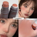 Myho puff double-ended blush stick - natural matte finish, enhances complexion, creates a "no-makeup" look, dual-use lip & cheek cream blush