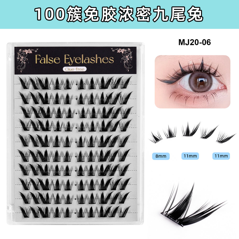 Premium european & american segmented glue-free false eyelashes - 10 rows of dense, self-adhesive, hard band lash extensions set - ready stock wholesale