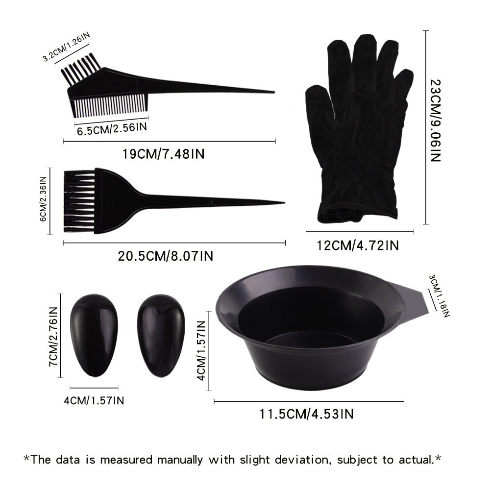 Hair dyeing set tools, baking oil hairdressing supplies, disposable set, hair salon gloves, cloth, hair dyeing comb, complete cross-border set
