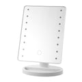 Touch sensor led makeup mirror with light, dorm room storage makeup mirror, high-definition mirror, desktop 360° rotating vanity mirror