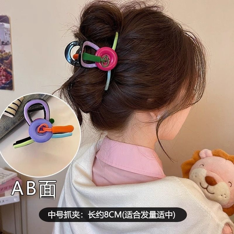 Korean style elegant hollow heart hair clip for women, 2025 new arrival, large claw clip for thick hair, ponytail holder, back of head hair styling tool