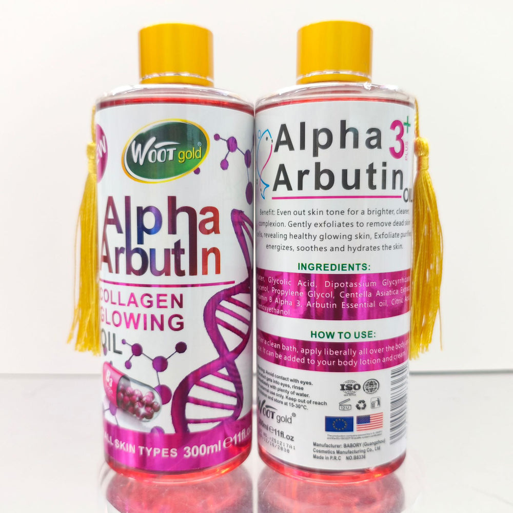 alpha arbutin collagen natural organic essential oil - brightening collagen repair body care oil 300ml