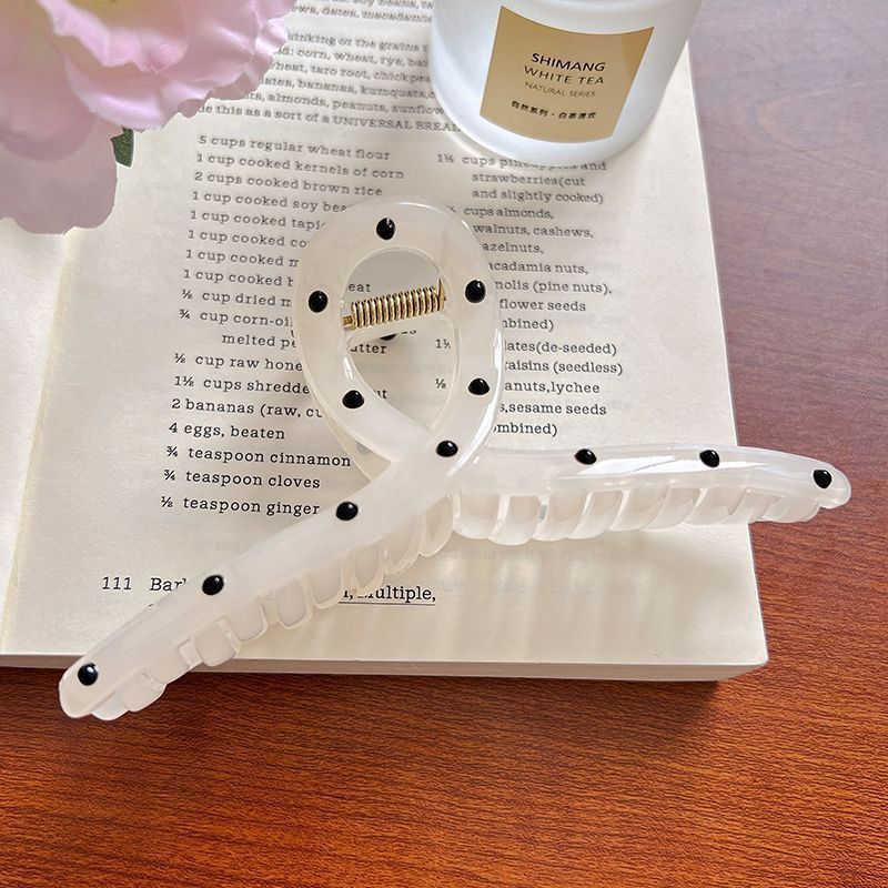 Summernew arrival black and white polka dot gripper for women's back of head fashioncasual hair clip shark clip hairpin classy hair clip