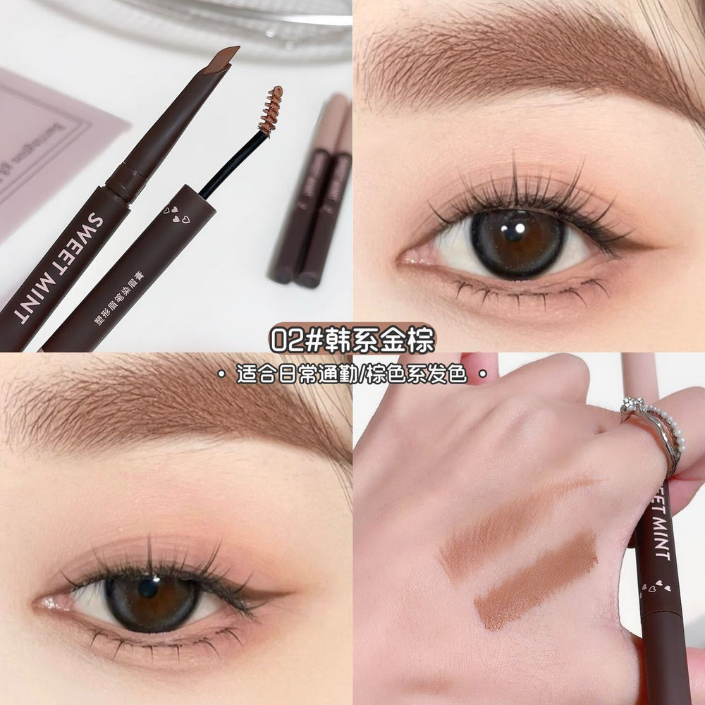 Sweet mint shaping eyebrow pencil and tint 2-in-1: waterproof, sweat-proof, natural, defined, and effortless "wild brow" look
