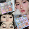 Beauty capel snowflake nine-color eyeshadow palette - shimmering, sparkling, highlighting, under-eye brightening, icy diamond eyeshadow