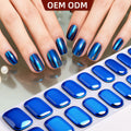 Zhengxiang custom gel nail stickers - waterproof, cross-border, european & american style, sparkling magic mirror powder, uv semi-cured nail stickers, gel nail
