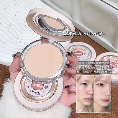 Jonbos cloud-light pressed powder: long-lasting, oil-control, skin-smoothing, concealing, waterproof, transfer-proof foundation - suitable for both dry and wet application