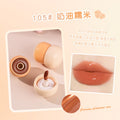 Novo little mushroom milk jar lip jelly lipstick - hydrating, moisturizing, fades lip lines, creates a glassy, mirror-like, dewy lip glaze
