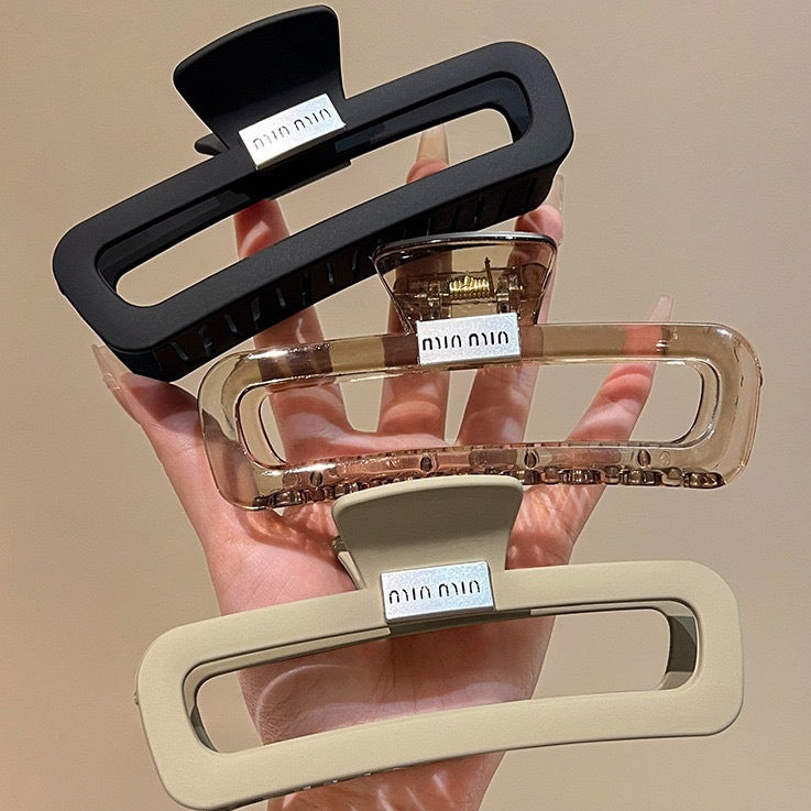 Large rectangular claw clip for thick hair - extra large hair styling clip for women - 2024 new high-end hair clip - back of head hair clip
