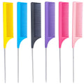 in stock steel needle comb pointed tail comb high temperature resistant highlighting hair distribution long tail comb hair cutting sectioning comb hairdressing styling comb
