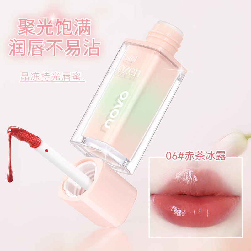 Novo crystal jelly long-lasting lip gloss - perfect for students, brightens, hydrates, and creates a glossy, glass-like finish